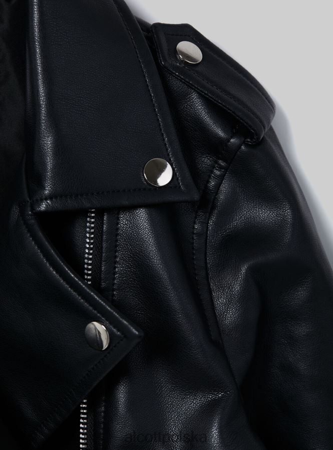 odzież Alcott kurtka motocyklowa z efektem skóry bk1 czarny kobiety 2TXFF662