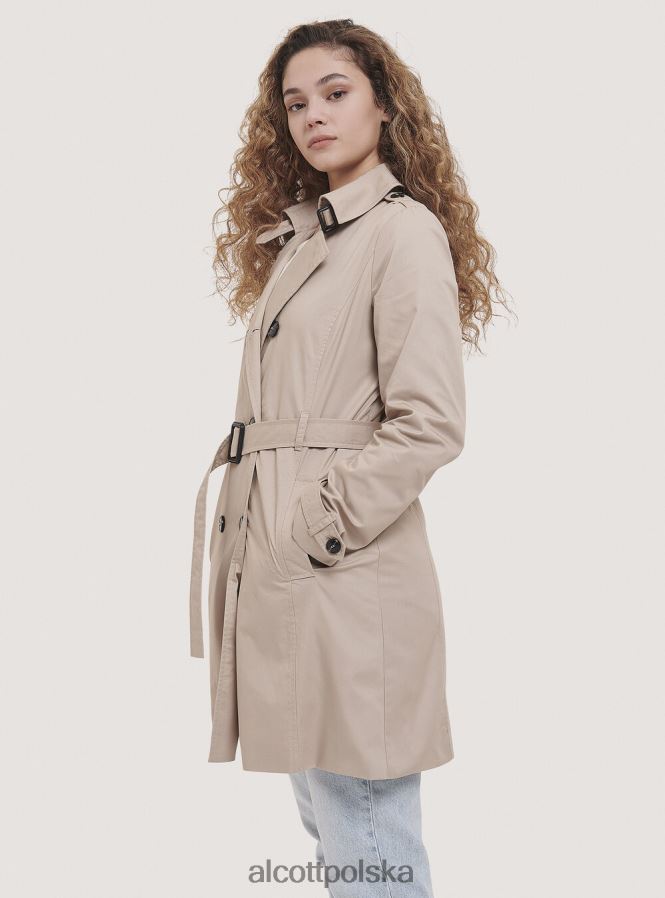 odzież Alcott miękki trencz z paskiem beżowy kobiety 2TXFF6502