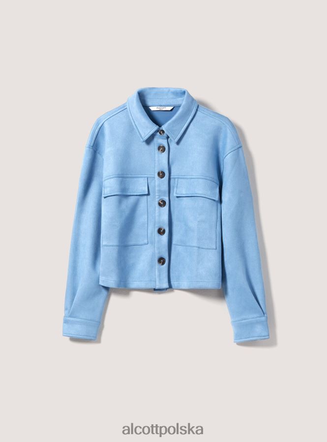 odzież Alcott zamszowa krótka kurtka koszulowa bg3 beżowy jasny kobiety 2TXFF6287