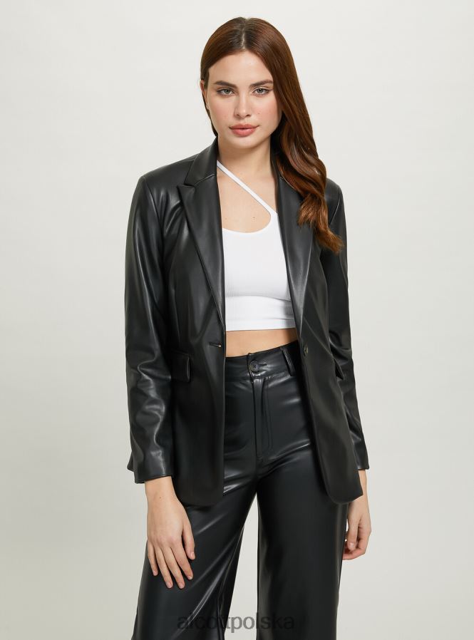 odzież Alcott Jednorzędowa marynarka imitująca skórę bk1 czarny kobiety 2TXFF6488