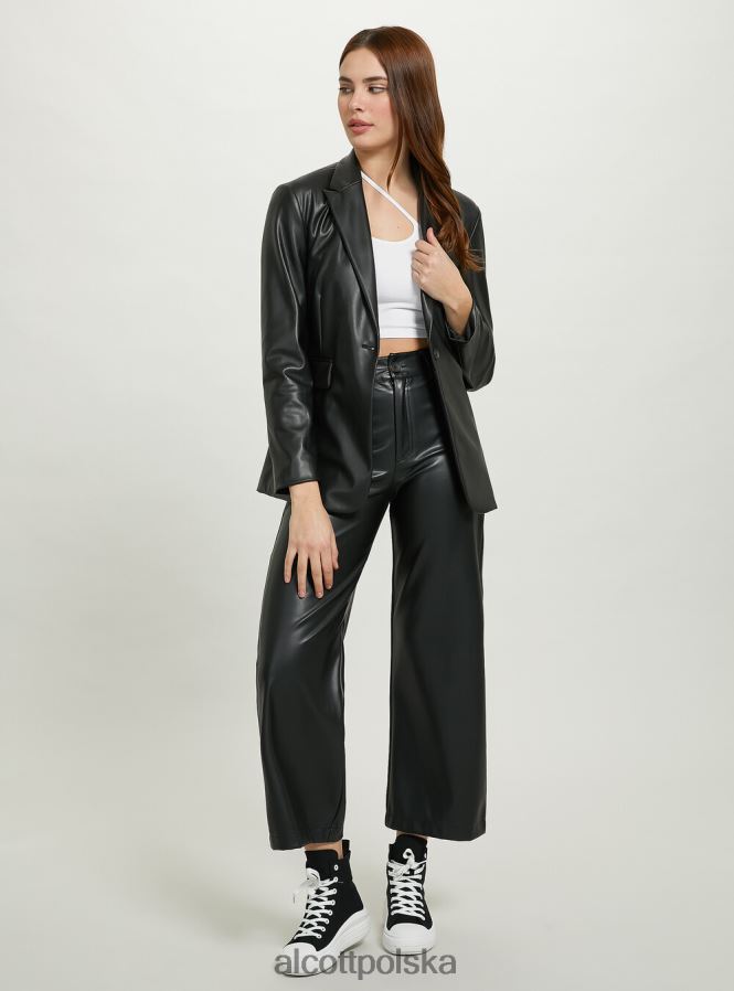 odzież Alcott Jednorzędowa marynarka imitująca skórę bk1 czarny kobiety 2TXFF6488