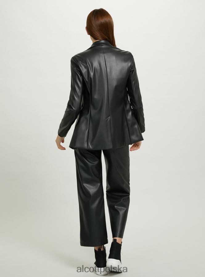 odzież Alcott Jednorzędowa marynarka imitująca skórę bk1 czarny kobiety 2TXFF6488