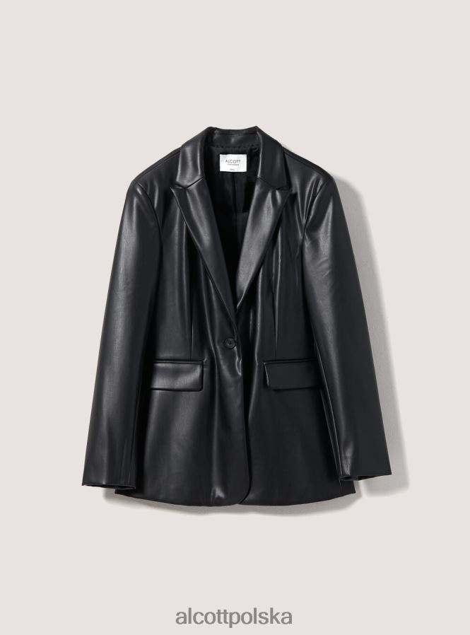 odzież Alcott Jednorzędowa marynarka imitująca skórę bk1 czarny kobiety 2TXFF6488