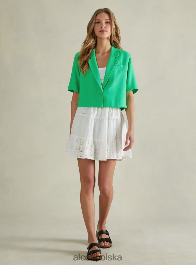 odzież Alcott Krótka marynarka z mieszanki lnu zielone światło gn3 kobiety 2TXFF6186