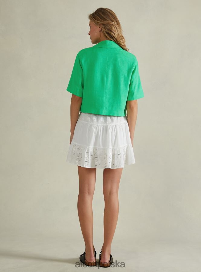odzież Alcott Krótka marynarka z mieszanki lnu zielone światło gn3 kobiety 2TXFF6186