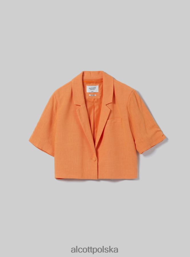 odzież Alcott Krótka marynarka z mieszanki lnu zielone światło gn3 kobiety 2TXFF6514