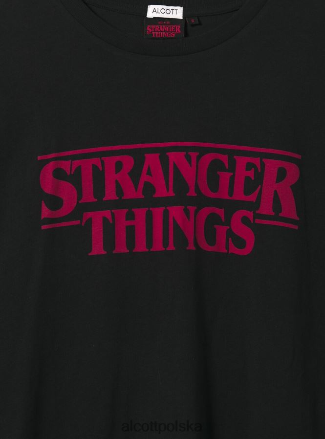 odzież Alcott Koszulka oversize Stranger Things bk1 czarny kobiety 2TXFF6135