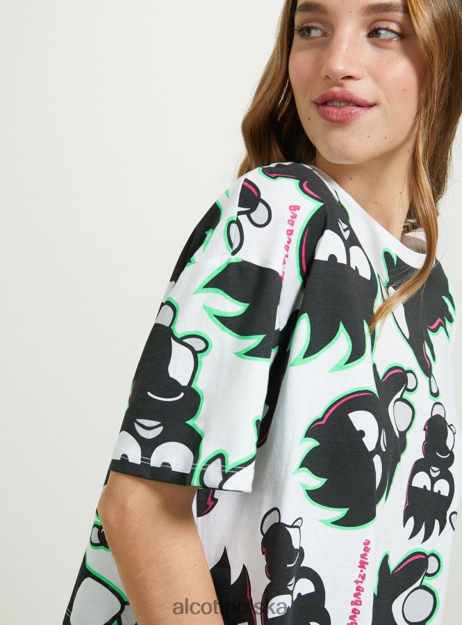 odzież Alcott Krótka koszulka Badtz-Maru w3 biały kobiety 2TXFF6415