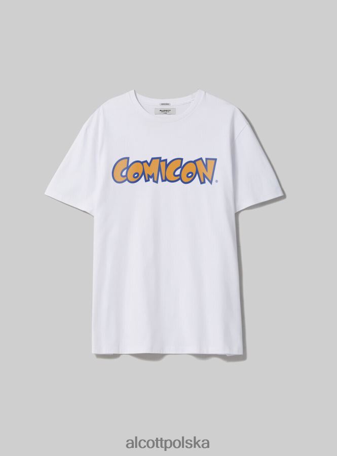 odzież Alcott Oficjalny komiks na koszulkę wh1 ecru kobiety 2TXFF6507