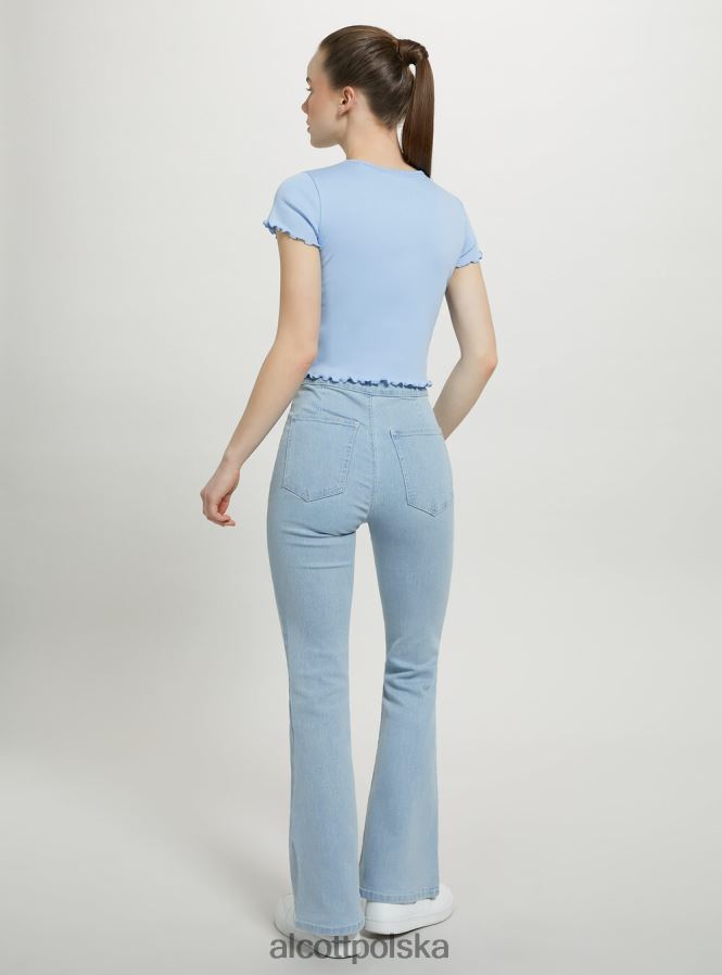 odzież Alcott bawełniana koszulka z haftem biały kobiety 2TXFF678