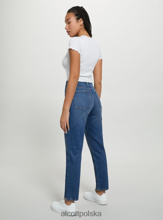 odzież Alcott bawełniana koszulka z haftem biały kobiety 2TXFF679