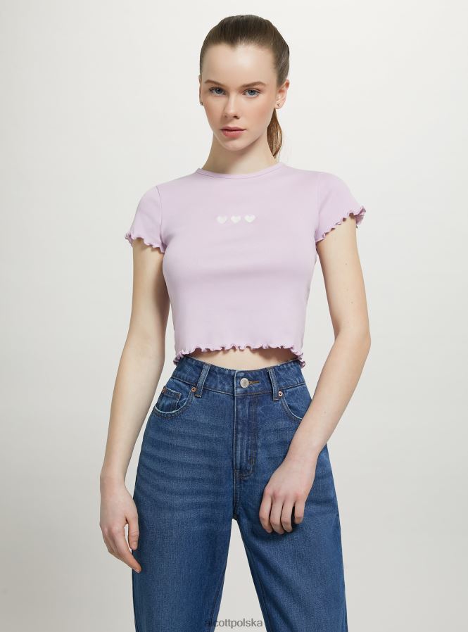 odzież Alcott bawełniana koszulka z haftem biały kobiety 2TXFF695