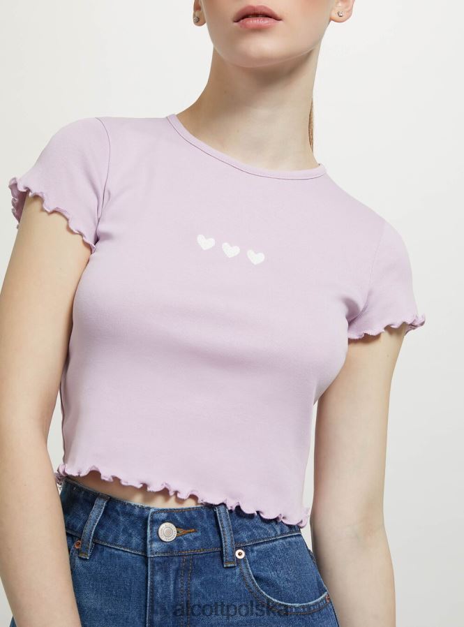 odzież Alcott bawełniana koszulka z haftem biały kobiety 2TXFF695