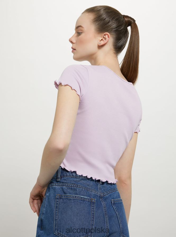 odzież Alcott bawełniana koszulka z haftem biały kobiety 2TXFF695