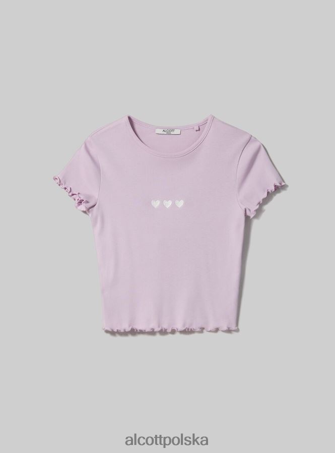 odzież Alcott bawełniana koszulka z haftem biały kobiety 2TXFF695