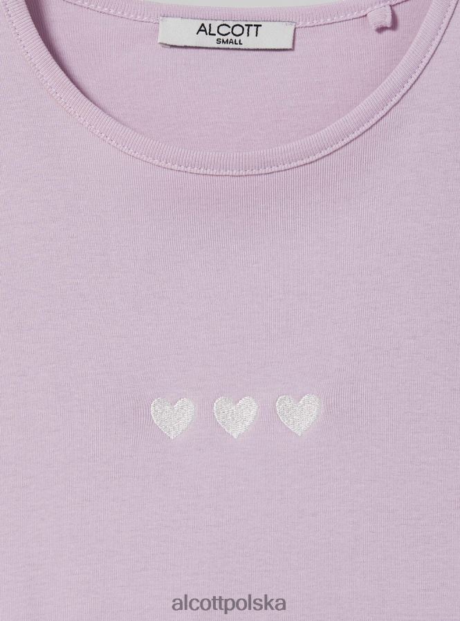 odzież Alcott bawełniana koszulka z haftem biały kobiety 2TXFF695