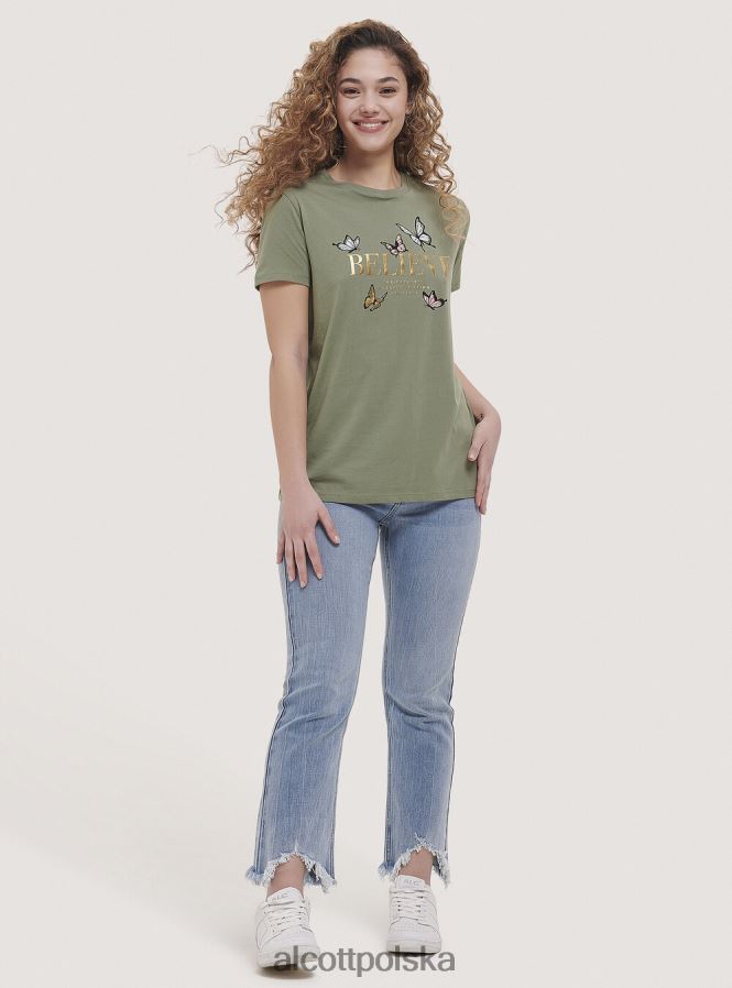 odzież Alcott bawełniana koszulka z nadrukiem czarny kobiety 2TXFF6299