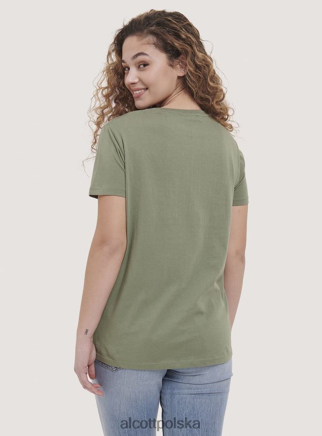 odzież Alcott bawełniana koszulka z nadrukiem czarny kobiety 2TXFF6299