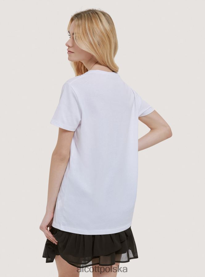 odzież Alcott bawełniana koszulka z nadrukiem czarny kobiety 2TXFF6355