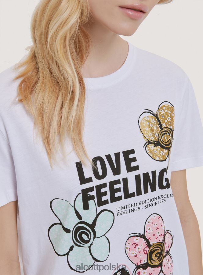 odzież Alcott bawełniana koszulka z nadrukiem czarny kobiety 2TXFF6355