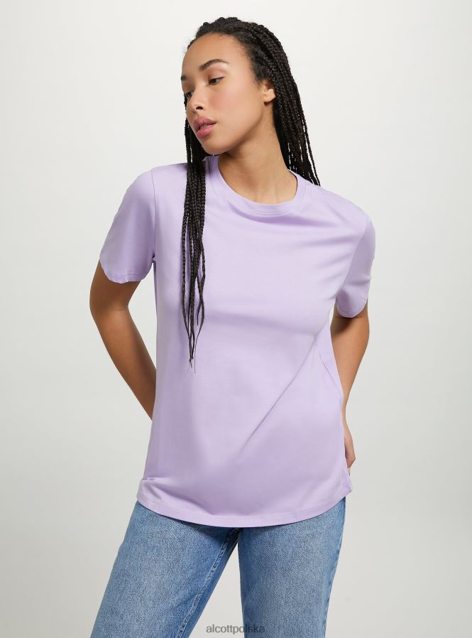 odzież Alcott bawełniana koszulka z okrągłym dekoltem w3 biały kobiety 2TXFF6149