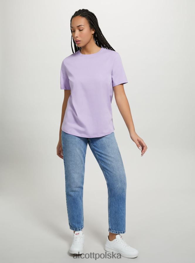 odzież Alcott bawełniana koszulka z okrągłym dekoltem w3 biały kobiety 2TXFF6149