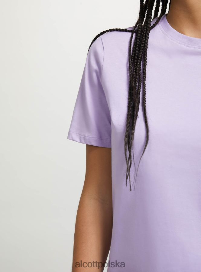 odzież Alcott bawełniana koszulka z okrągłym dekoltem w3 biały kobiety 2TXFF6149