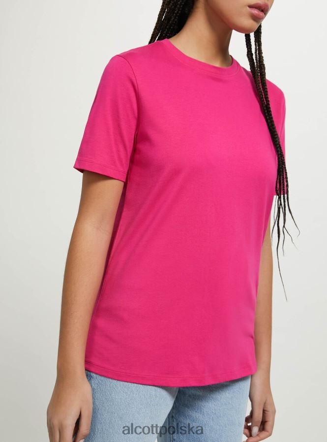 odzież Alcott bawełniana koszulka z okrągłym dekoltem w3 biały kobiety 2TXFF6183