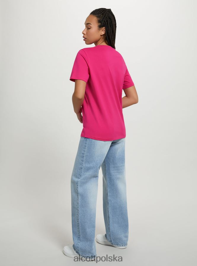 odzież Alcott bawełniana koszulka z okrągłym dekoltem w3 biały kobiety 2TXFF6183