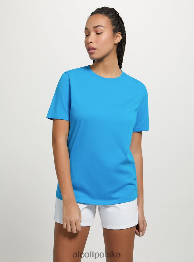 odzież Alcott bawełniana koszulka z okrągłym dekoltem w3 biały kobiety 2TXFF6193
