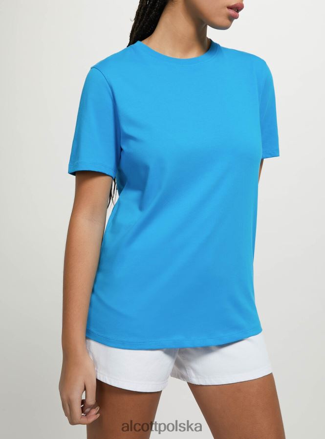 odzież Alcott bawełniana koszulka z okrągłym dekoltem w3 biały kobiety 2TXFF6193