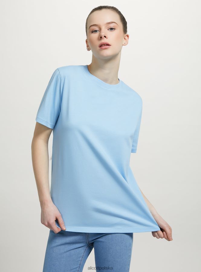 odzież Alcott bawełniana koszulka z okrągłym dekoltem w3 biały kobiety 2TXFF6201
