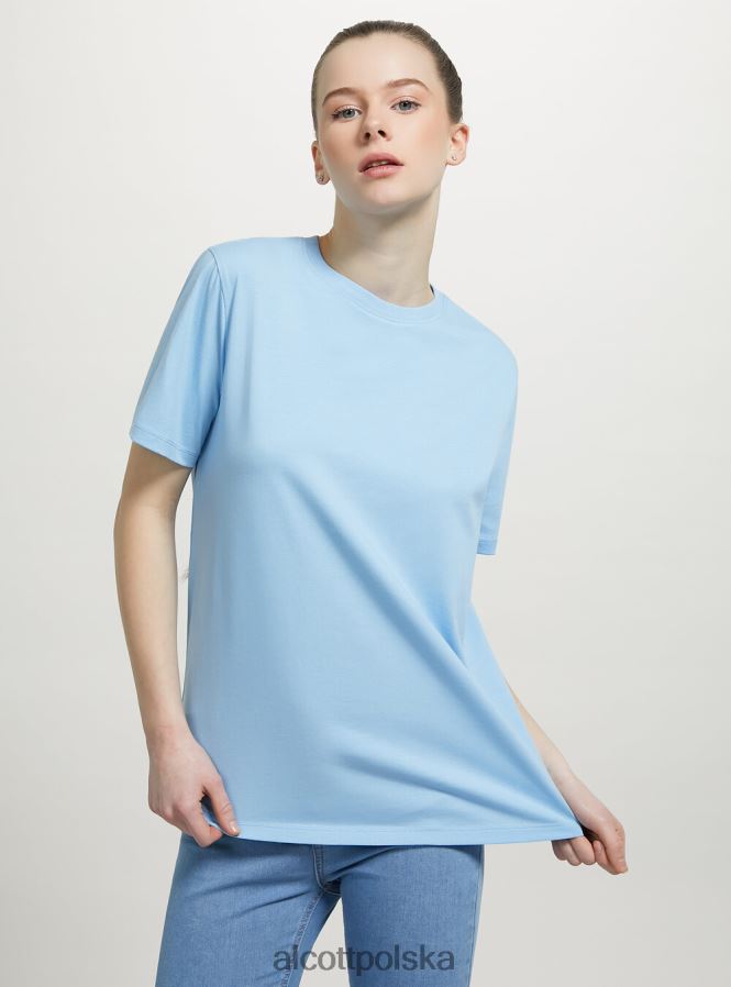 odzież Alcott bawełniana koszulka z okrągłym dekoltem w3 biały kobiety 2TXFF6201