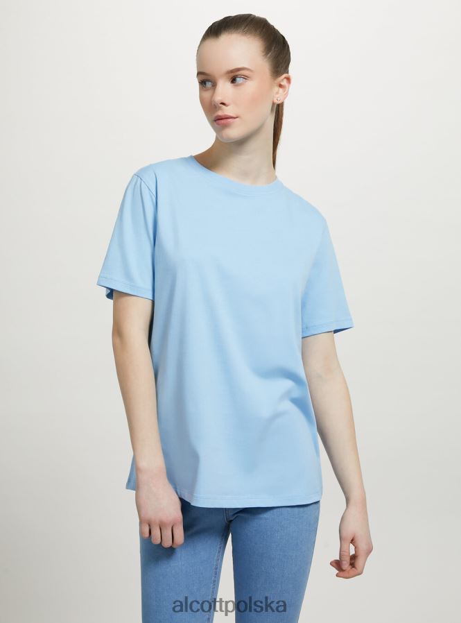 odzież Alcott bawełniana koszulka z okrągłym dekoltem w3 biały kobiety 2TXFF6201