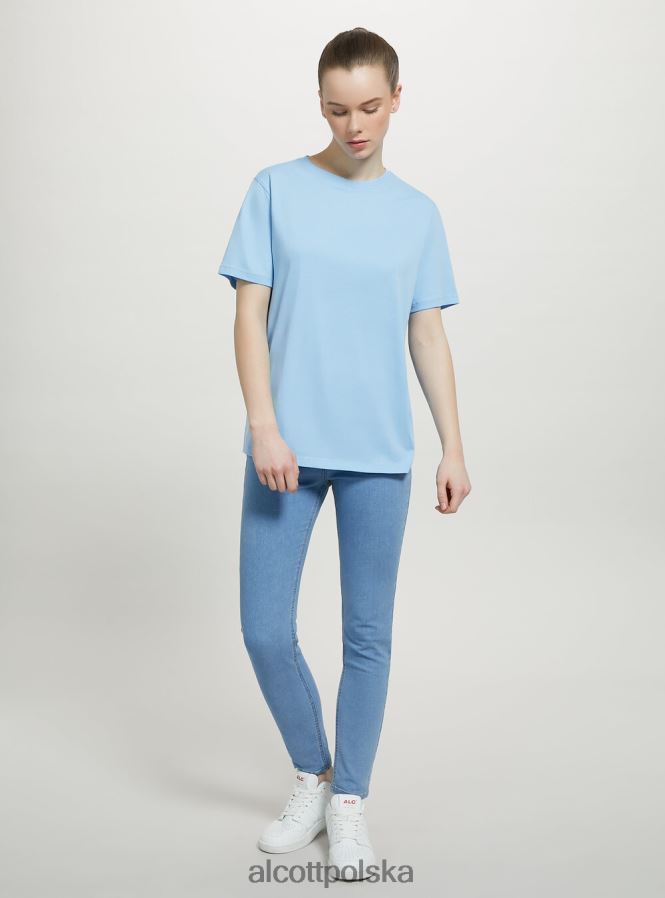 odzież Alcott bawełniana koszulka z okrągłym dekoltem w3 biały kobiety 2TXFF6201