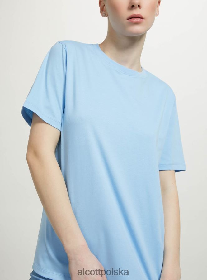 odzież Alcott bawełniana koszulka z okrągłym dekoltem w3 biały kobiety 2TXFF6201