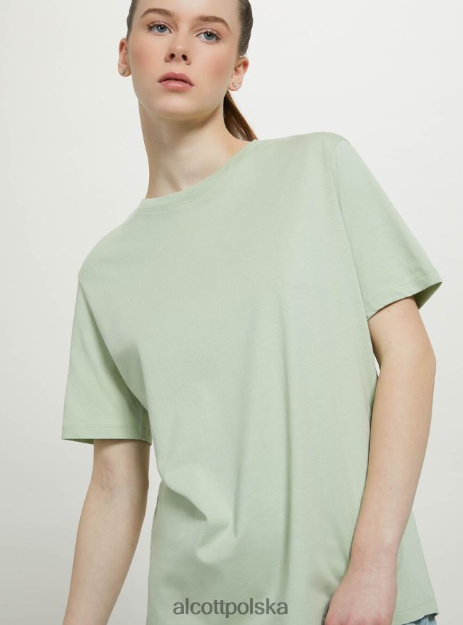 odzież Alcott bawełniana koszulka z okrągłym dekoltem w3 biały kobiety 2TXFF6309