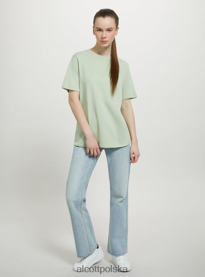 odzież Alcott bawełniana koszulka z okrągłym dekoltem w3 biały kobiety 2TXFF6309