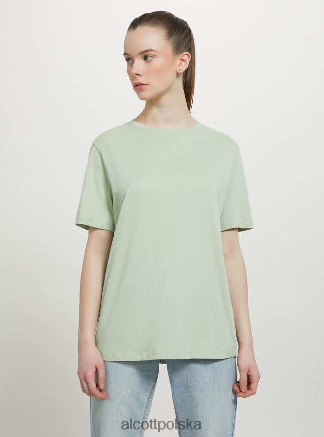 odzież Alcott bawełniana koszulka z okrągłym dekoltem w3 biały kobiety 2TXFF6309