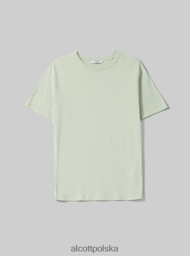 odzież Alcott bawełniana koszulka z okrągłym dekoltem w3 biały kobiety 2TXFF6309