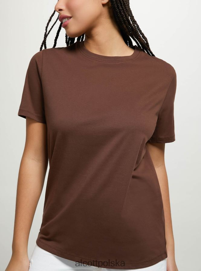 odzież Alcott bawełniana koszulka z okrągłym dekoltem w3 biały kobiety 2TXFF6326