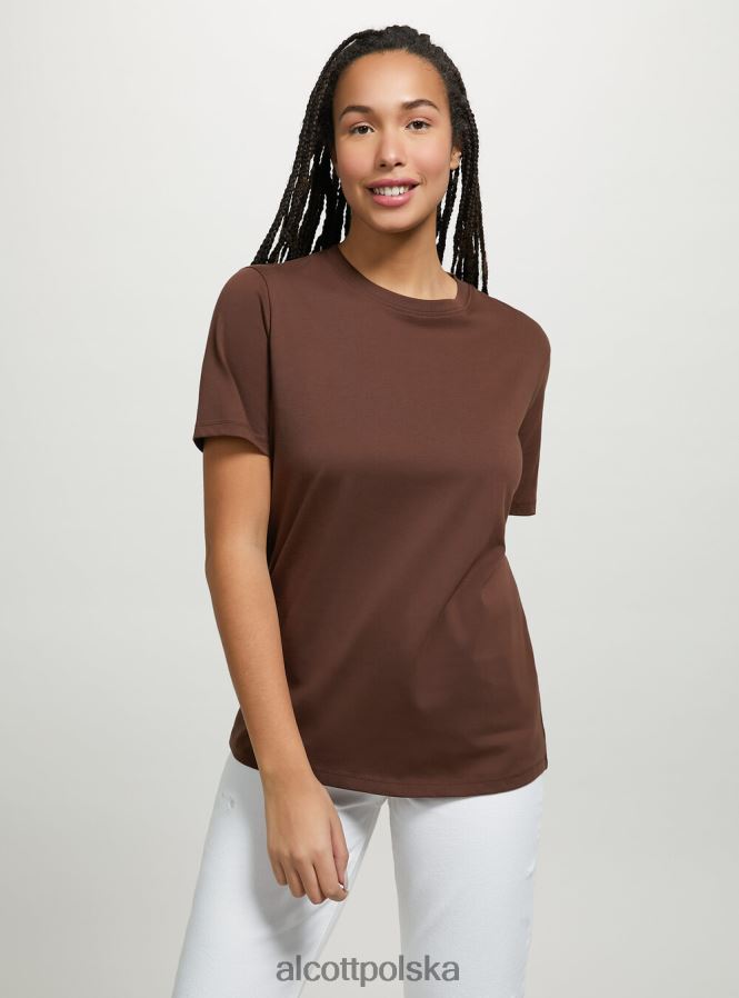 odzież Alcott bawełniana koszulka z okrągłym dekoltem w3 biały kobiety 2TXFF6326