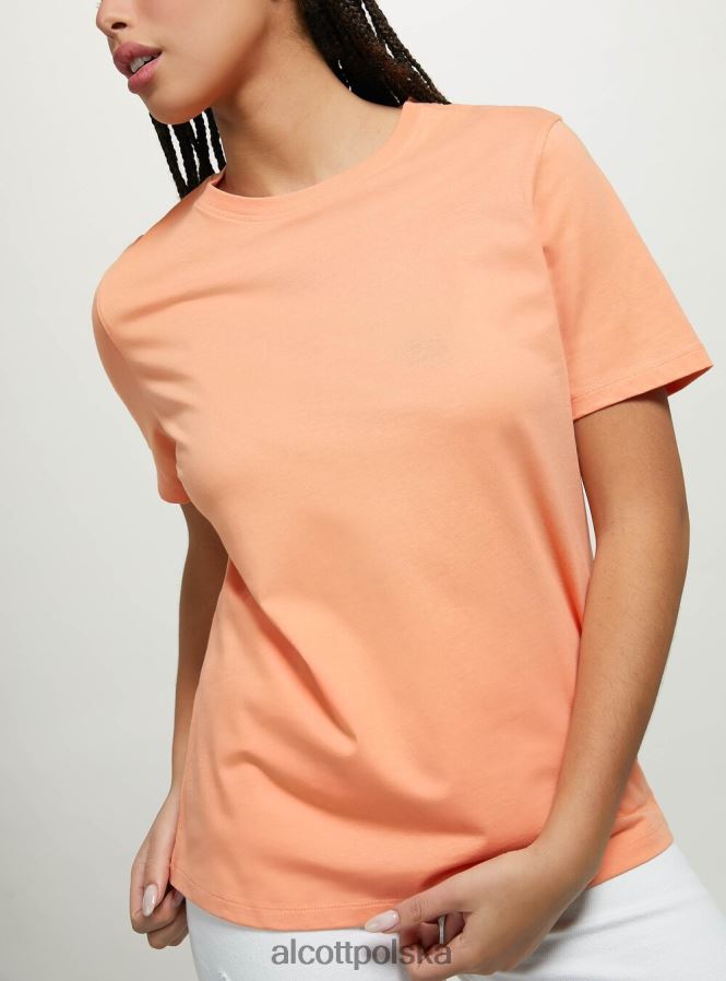 odzież Alcott bawełniana koszulka z okrągłym dekoltem w3 biały kobiety 2TXFF6339