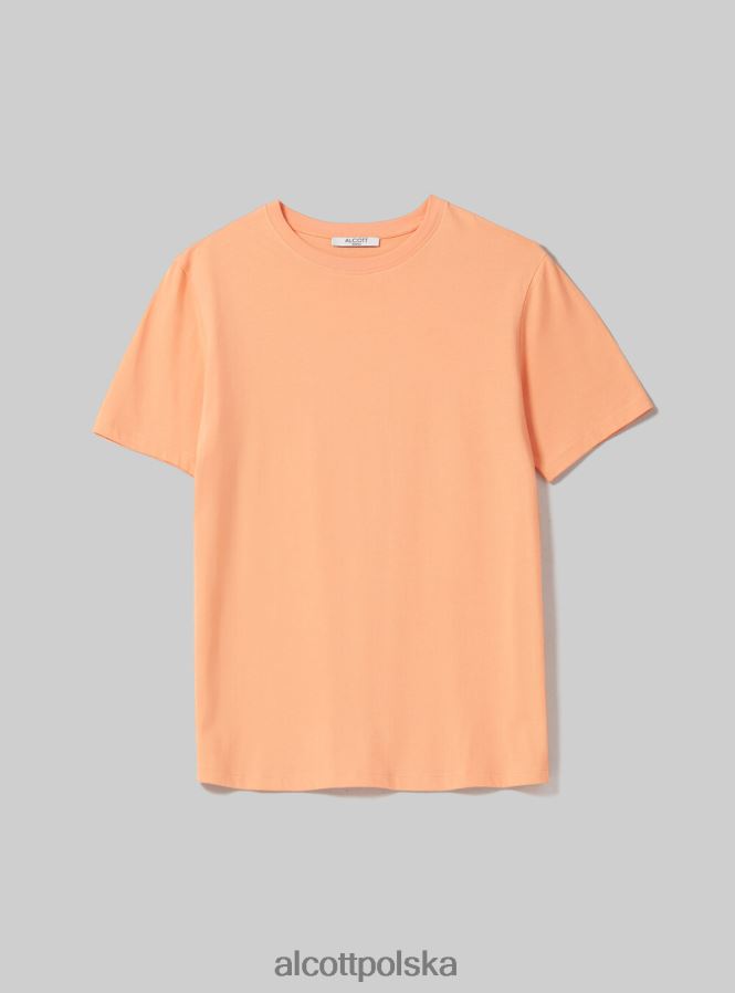 odzież Alcott bawełniana koszulka z okrągłym dekoltem w3 biały kobiety 2TXFF6339