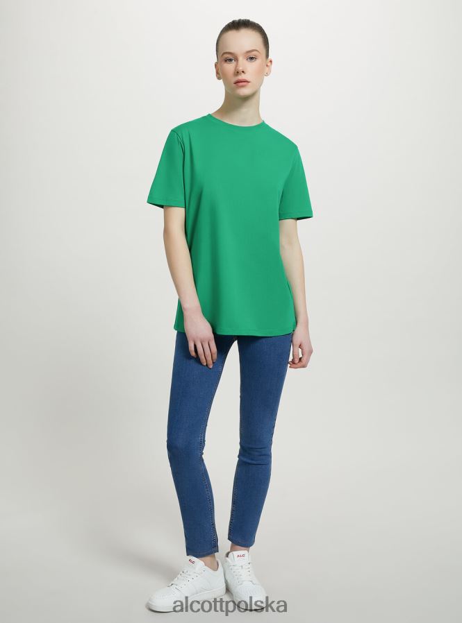 odzież Alcott bawełniana koszulka z okrągłym dekoltem w3 biały kobiety 2TXFF6353