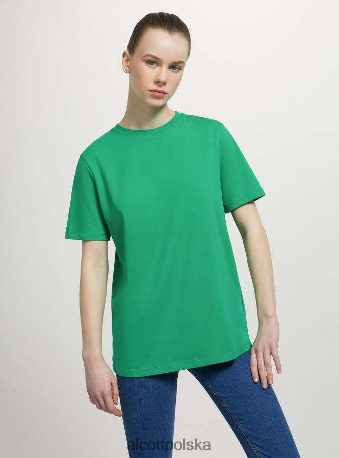 odzież Alcott bawełniana koszulka z okrągłym dekoltem w3 biały kobiety 2TXFF6353