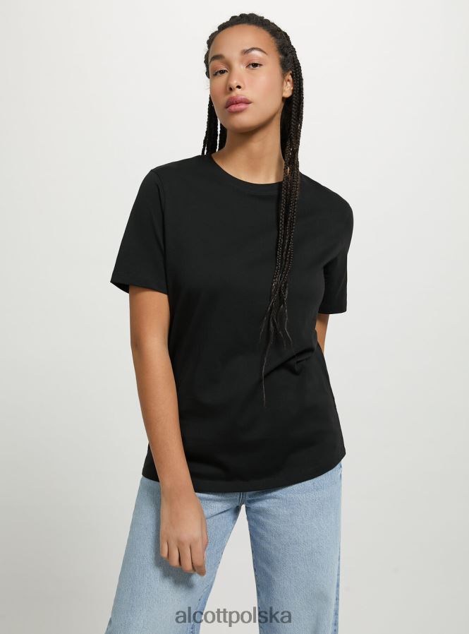 odzież Alcott bawełniana koszulka z okrągłym dekoltem w3 biały kobiety 2TXFF6454