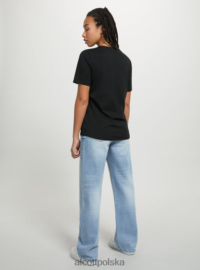 odzież Alcott bawełniana koszulka z okrągłym dekoltem w3 biały kobiety 2TXFF6454