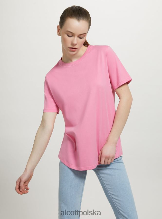 odzież Alcott bawełniana koszulka z okrągłym dekoltem w3 biały kobiety 2TXFF6478