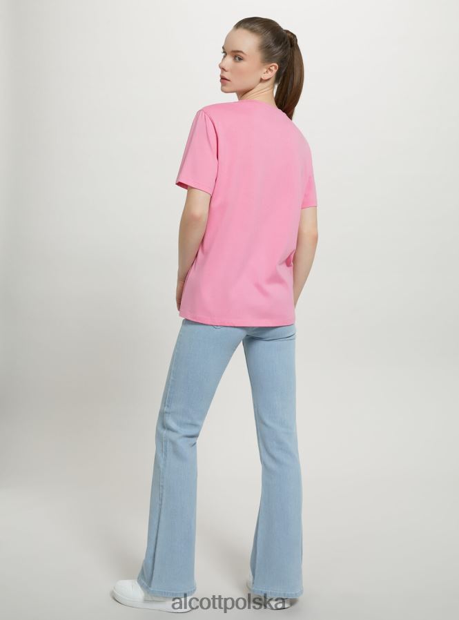 odzież Alcott bawełniana koszulka z okrągłym dekoltem w3 biały kobiety 2TXFF6478